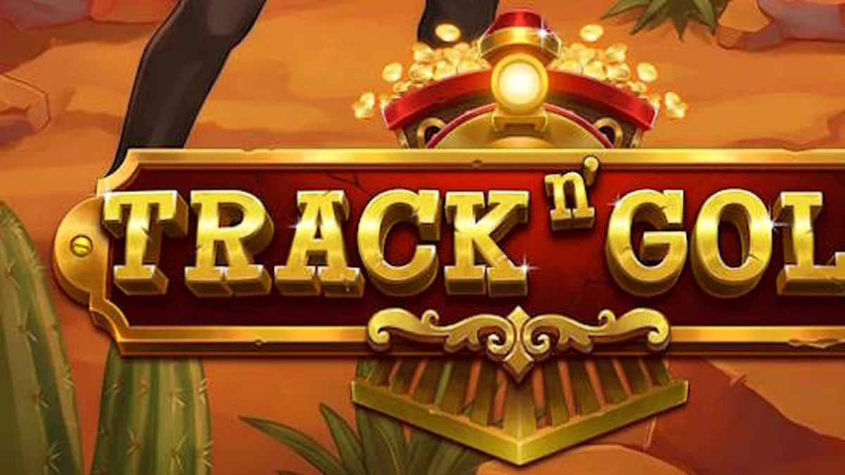 Tampilan visual slot Track n’ Gold dengan tema kereta api klasik